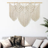 Grote macramé wandhanger ter decoratie - Boho Geweven Wandkleed en Wanddecoratie - 110x82cm UXORSN