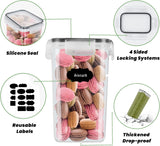 Set van 8 luchtdichte voorraadpotten - keukenopbergdozen met kunststof deksel (2,8 L / 2 L / 1,4 L / 0,8 L) × 2 - Baozun