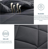 4 Seizoenen dekbed - all-seasons- quilt 300 gsm microvezel - Diverse maten - Antraciet, WAVVE