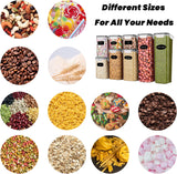 Set van 8 luchtdichte voorraadpotten - keukenopbergdozen met kunststof deksel (2,8 L / 2 L / 1,4 L / 0,8 L) × 2 - Baozun