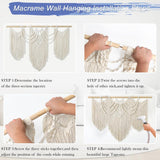 Grote macramé wandhanger ter decoratie - Boho Geweven Wandkleed en Wanddecoratie - 110x82cm UXORSN