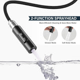 360° draaibare keukenkraan - hoge druk keukenkraan met uitschuifbare douche - Zwart & Zilver NIKYJM