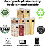 Set van 8 luchtdichte voorraadpotten - keukenopbergdozen met kunststof deksel (2,8 L / 2 L / 1,4 L / 0,8 L) × 2 - Baozun