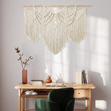 Grote macramé wandhanger ter decoratie - Boho Geweven Wandkleed en Wanddecoratie - 110x82cm UXORSN