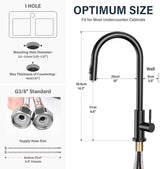 360° draaibare keukenkraan - hoge druk keukenkraan met uitschuifbare douche - Zwart & Zilver NIKYJM