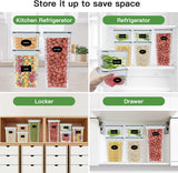 Set van 8 luchtdichte voorraadpotten - keukenopbergdozen met kunststof deksel (2,8 L / 2 L / 1,4 L / 0,8 L) × 2 - Baozun