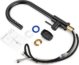 360° draaibare keukenkraan - hoge druk keukenkraan met uitschuifbare douche - Zwart & Zilver NIKYJM