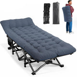 ATORPOK SHOP Campingbed - opklapbaar logeerbed tot 200 kg, extra breed vouwbed - Blauw, kussens