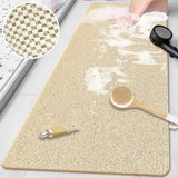Douchemat antislip en wasbaar - Zachte comfortabele douchemat - schimmelwerend & sneldrogend - Diverse maten, Beige - Mavicen
