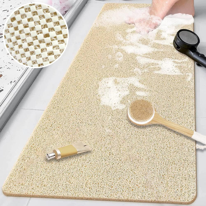 Douchemat antislip en wasbaar - Zachte comfortabele douchemat - schimmelwerend & sneldrogend - Diverse maten, Beige - Mavicen