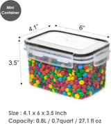 Set van 12 opbergcontainers  - 0,8 L, voor ontbijtgranen en vers voedsel - BPA-vrij kunststof, inclusief 24 labels - Zwart Vtopmart