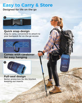 KingCamp Waterdichte lichtgewicht campingdeken - opvouwbare reisdeken voor outdoor, 199 x 145 - Blauw Bos