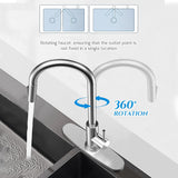 360° draaibare keukenkraan - hoge druk keukenkraan met uitschuifbare douche - Zwart & Zilver NIKYJM