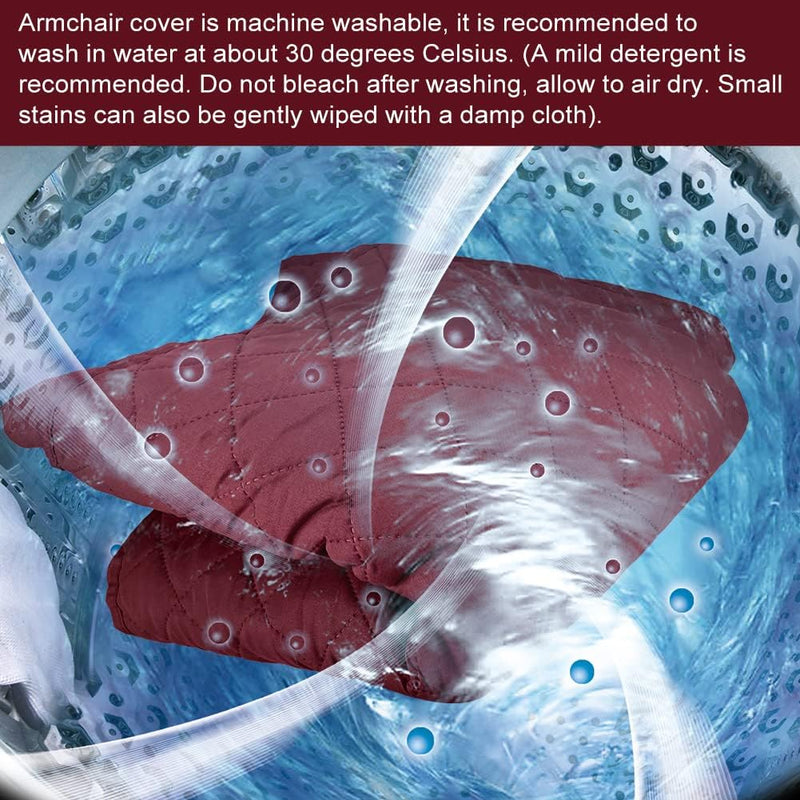 Fauteuilbeschermer Armstoelbeschermer met zakken, 1 Zits - Bordeaux- YancLife