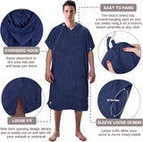 Microvezel badstof surfponcho voor volwassenen (uniseks) – badponcho/badjas voor sauna, dames en heren –  Blauw Kato Tirrinia