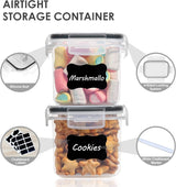 Set van 12 opbergcontainers  - 0,8 L, voor ontbijtgranen en vers voedsel - BPA-vrij kunststof, inclusief 24 labels - Zwart Vtopmart