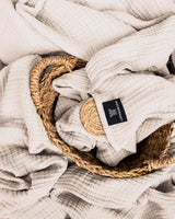 Premium Mousseline Sprei – 100% Katoen – Extra Zachte Katoenen Deken als Knuffeldeken, Bedsprei – Warme Woondeken in verschillende maten (Beige) - LAYNENBURG