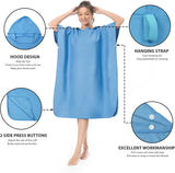 Surfponcho Omkleedhulp Strand voor Dames, Heren, Volwassenen en Tieners – Ultralichte en Sneldrogende Badponcho / Handdoekponcho van Microvezel –  (Blauw) - MOKANI