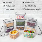 Set van 12 opbergcontainers  - 0,8 L, voor ontbijtgranen en vers voedsel - BPA-vrij kunststof, inclusief 24 labels - Zwart Vtopmart