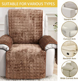 Premium beschermhoes voor fauteuil en tv-stoel-  met zakken en elastische band - bruin, 1 zit (53 x 190 cm) SEMGABO