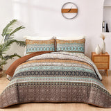 3-delige Klassiek bruine beddensprei - Diverse maten met 2x kussensloop - Boho deken - WONGS BEDDING