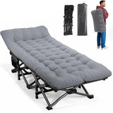 ATORPOK SHOP Campingbed - opklapbaar logeerbed tot 200 kg, extra breed vouwbed - Grijs, kussens