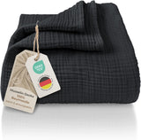 Premium Mousseline Sprei – 100% Katoen – Extra Zachte Katoenen Deken als Knuffeldeken, Bedsprei – Warme Woondeken in verschillende maten (Charcoal) - LAYNENBURG
