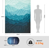 KingCamp Waterdichte lichtgewicht campingdeken - opvouwbare reisdeken voor outdoor, 199 x 145 - Cyaan