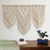 Model II Grote macramé wandhanger ter decoratie - Boho Geweven Wandkleed en Wanddecoratie - 110x82cm Hibisaws