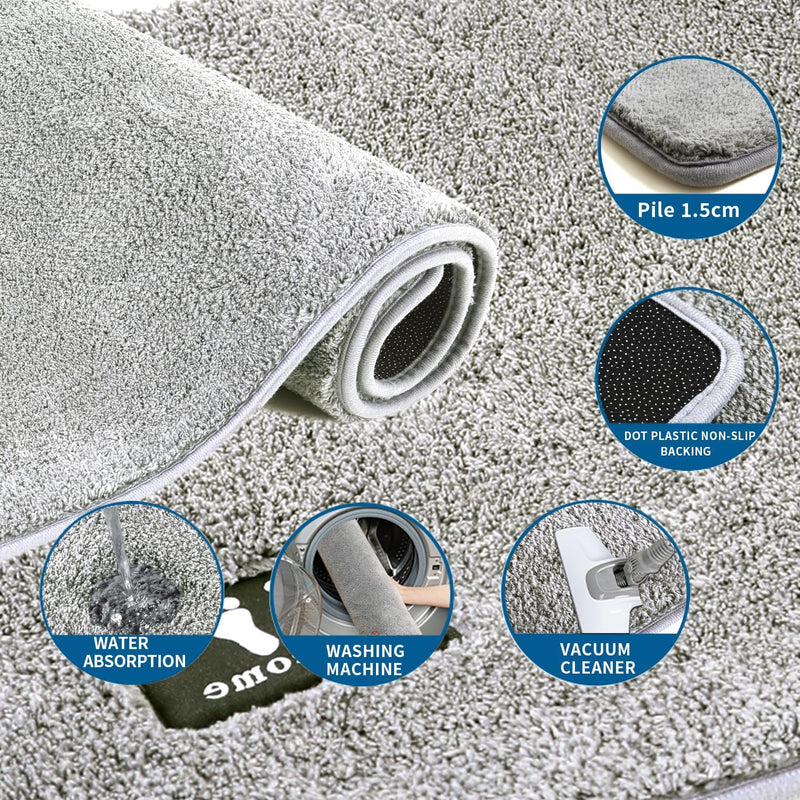 Antislip absorberende badmat - Diverse maten - Lichtgrijs, RTBQJ-AT