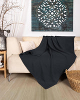 Premium Mousseline Sprei – 100% Katoen – Extra Zachte Katoenen Deken als Knuffeldeken, Bedsprei – Warme Woondeken in verschillende maten (Charcoal) - LAYNENBURG