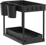 Opbergsysteem met 2 niveaus - uittrekbare organizer met hangsel - Zwart - NINGESHOP