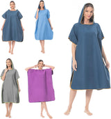Surfponcho Omkleedhulp Strand voor Dames, Heren, Volwassenen en Tieners – Ultralichte en Sneldrogende Badponcho / Handdoekponcho van Microvezel –  (Donkerblauw) - MOKANI