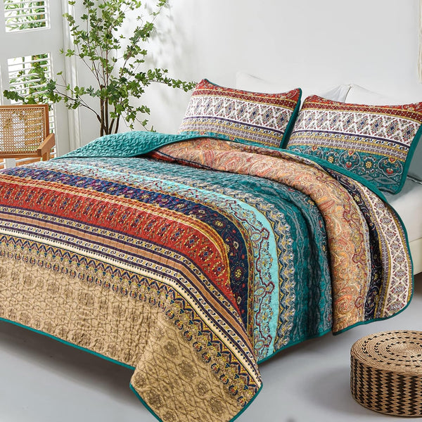 3-delige Boho chique beddensprei - Diverse maten met 2x kussensloop - Boho deken - WONGS BEDDING