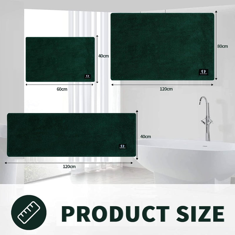 Antislip absorberende badmat - Diverse maten - Groen, RTBQJ-AT