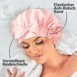 Zijden slaapmuts – 100% moerbeizijde slaapcap, ademend en verstelbaar met elastische band - Roze