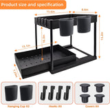 Opbergsysteem met 2 niveaus - uittrekbare organizer met hangsel - Zwart - NINGESHOP