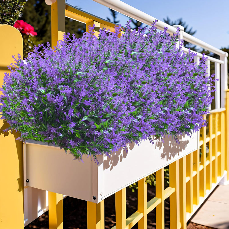 12 Bossen Paarse Lavendel - Fuchsia Weersbestendige Bosjes Kunstplanten als decoratie - Kinisty