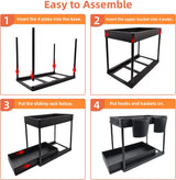 Opbergsysteem met 2 niveaus - uittrekbare organizer met hangsel - Zwart - NINGESHOP