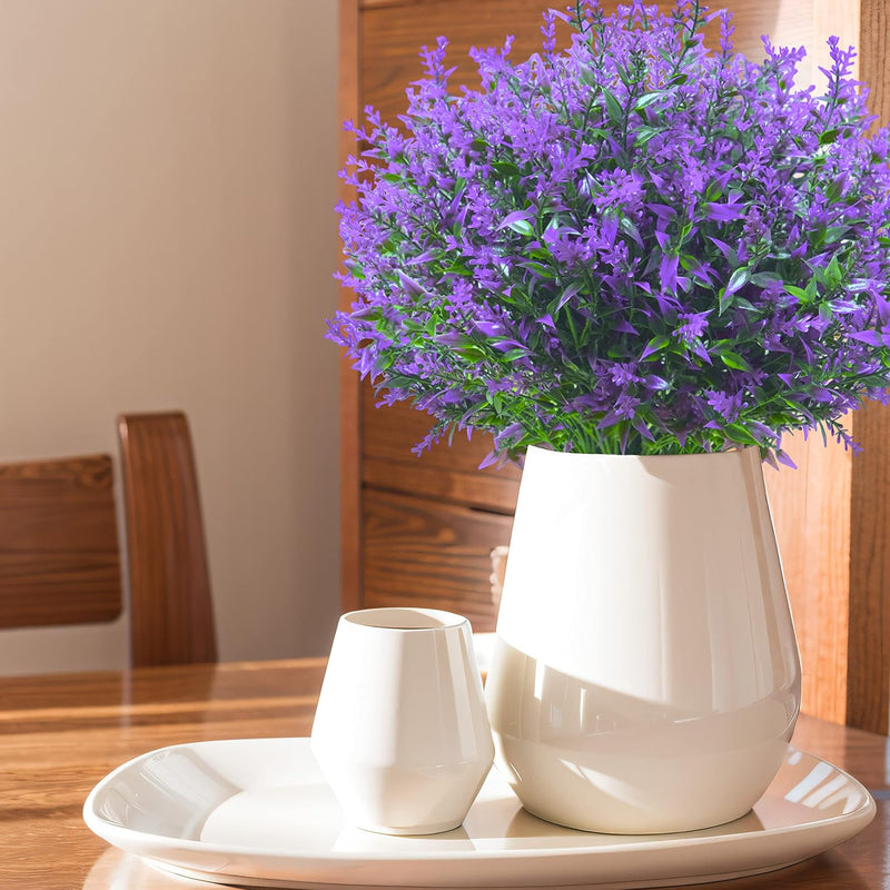 12 Bossen Paarse Lavendel - Fuchsia Weersbestendige Bosjes Kunstplanten als decoratie - Kinisty