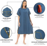 Surfponcho Omkleedhulp Strand voor Dames, Heren, Volwassenen en Tieners – Ultralichte en Sneldrogende Badponcho / Handdoekponcho van Microvezel –  (Donkerblauw) - MOKANI