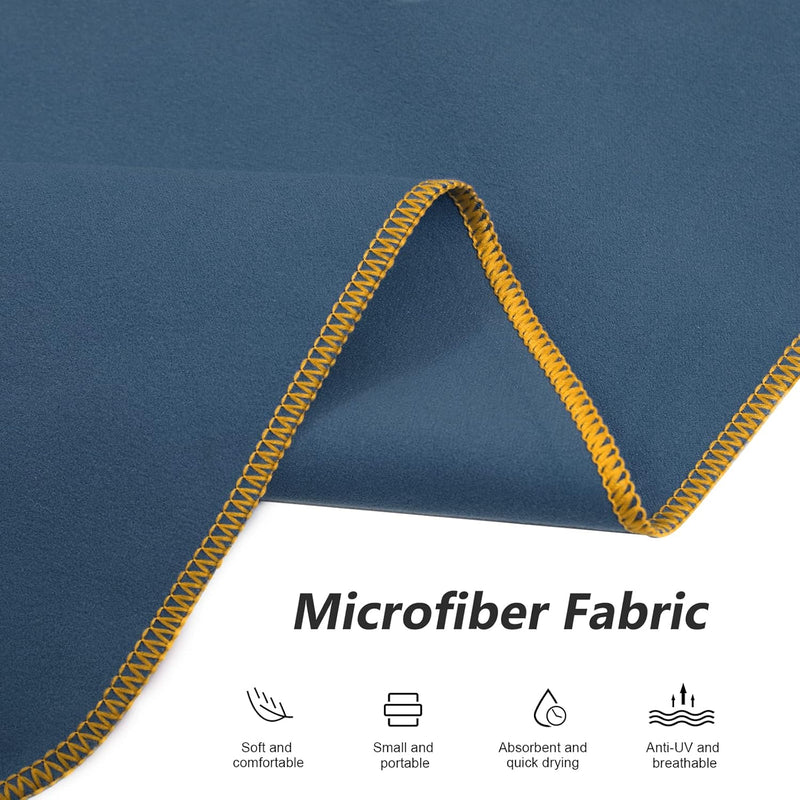 Surfponcho Omkleedhulp Strand voor Dames, Heren, Volwassenen en Tieners – Ultralichte en Sneldrogende Badponcho / Handdoekponcho van Microvezel –  (Donkerblauw) - MOKANI