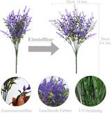12 Bossen Paarse Lavendel - Fuchsia Weersbestendige Bosjes Kunstplanten als decoratie - Kinisty