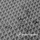 Wafeldouchegordijn met metalen ringen - textiel badgordijn, waterdicht douchegordijn - grijs - VANZAVANZU