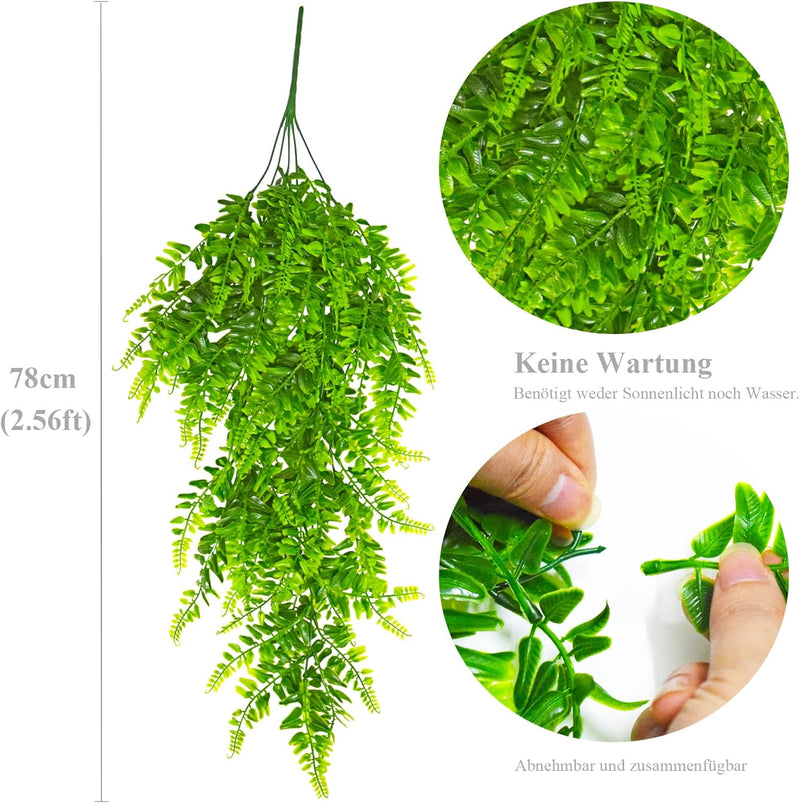 4 Hangvarens - UV- en Weersbestendige Kunstplanten als decoratie - Kinisty