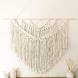 Wandkleed Macramé voor boven het hoofdeinde - Beige Wandkleed – 90x80cm HommomH