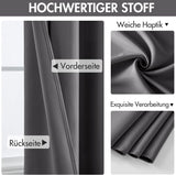 Set van 2 Grijze gordijnen met Ringen voor woon- en slaapkamer - Diverse maten MIULEE