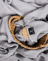 Premium Mousseline Sprei – 100% Katoen – Extra Zachte Katoenen Deken als Knuffeldeken, Bedsprei – Warme Woondeken in verschillende maten (Grijs) - LAYNENBURG