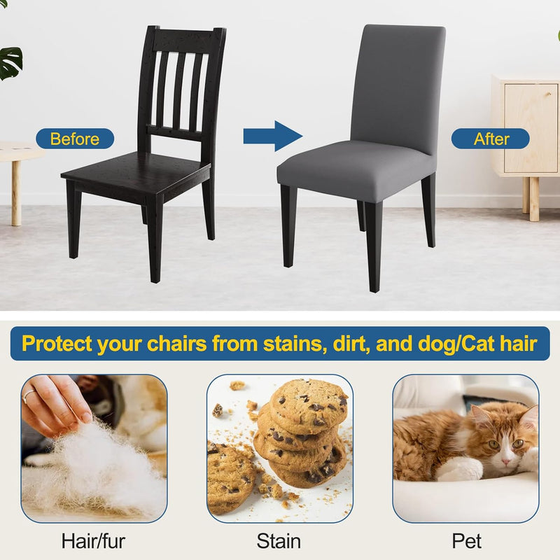 Elastische Stoelhoezen – Grijs Dioxide