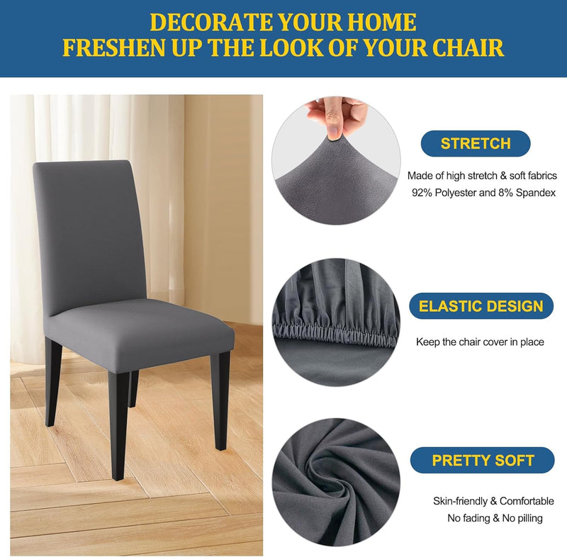 Elastische Stoelhoezen – Grijs Dioxide